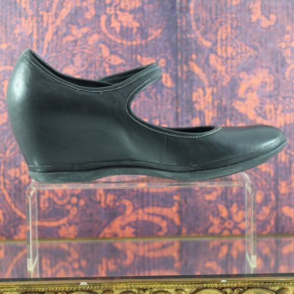 CAMPER Black Leather Mary Jane Wedges - Picture 4 of 16